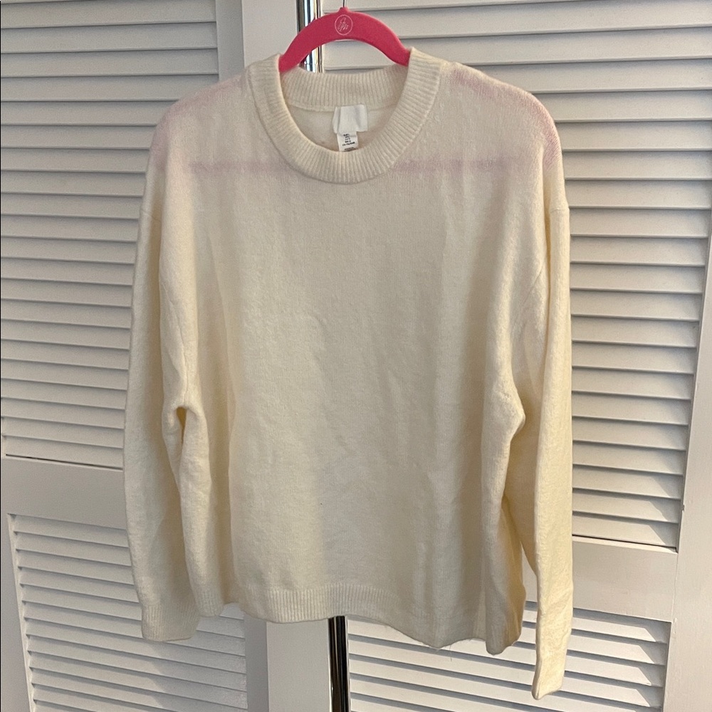 H&M Off-White Crew Neck Sweater